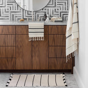 Modern cotton bath rug styled