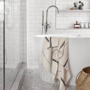 Egyptian cotton bath towel in use