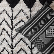 Hand Knotted Moroccan Area Rug and Cactus Silk Pillow