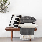 Black and Cream Diamond Pillow Handwoven in Peru