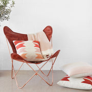 Alpaca Throw Blanket on Chair with Styled Pillows