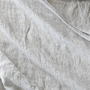Close up of graphite stripe linen sheet,graphite-stripe
