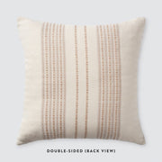 Dual Sided Pattern on Striped Cotton Throw Pillow