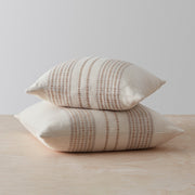 Stack of Neutral Colored Cotton Striped Throw Pillows from Colombia