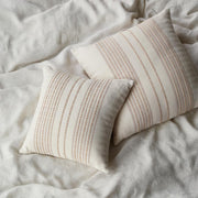 Overhead of Striped Cotton Throw Pillows in 2 Sizes