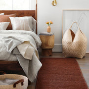 Candelaria Cream Woven Pillow with Mixed Cotton and Leather Pillows