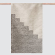 Handwoven Wool Accent Rug with Modern Design in Grey and Cream