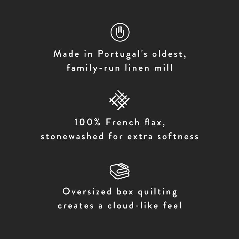 Crafted from French flax and stonewashed for extra softness, charcoal
