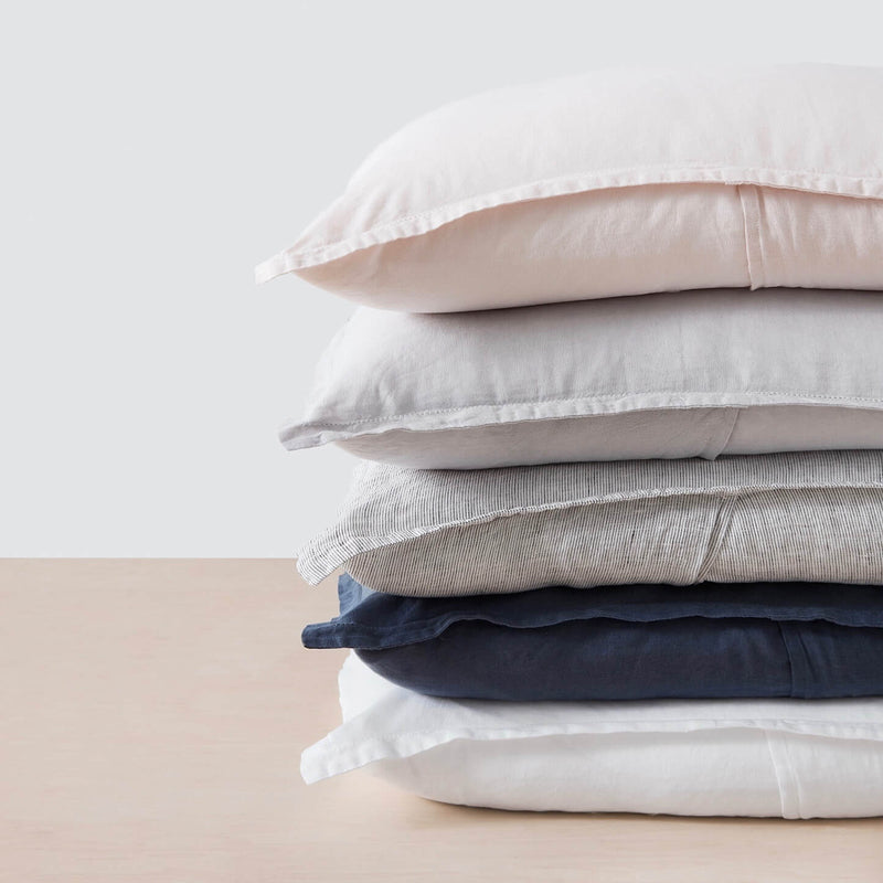 Stonewashed Linen Standard Shams, light-grey