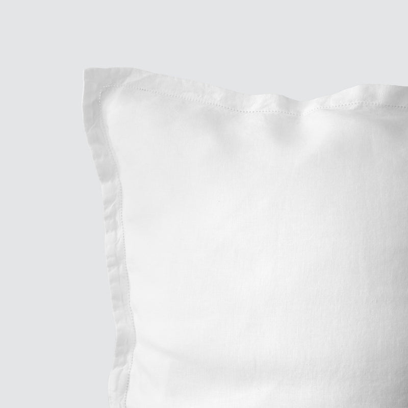 detail of corner stitching, white