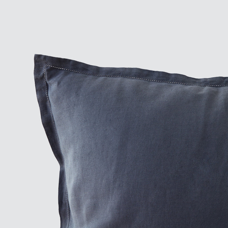 Detail of corner stitching, slate-blue