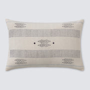 Lotha Ivory and Navy Blue Small Lumbar Pillow
