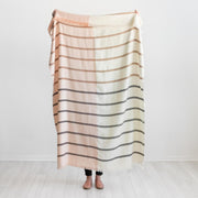 Blush and Cream Striped Alpaca Throw