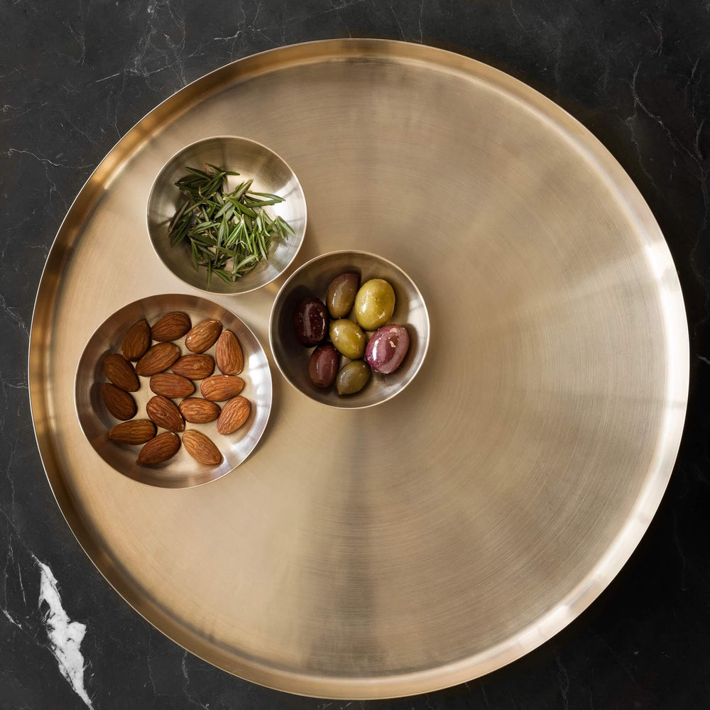 Bronze Serving Set with Tray and Dip Bowls