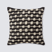 Textured Pillow in Grey with Cream Dots and Stripes