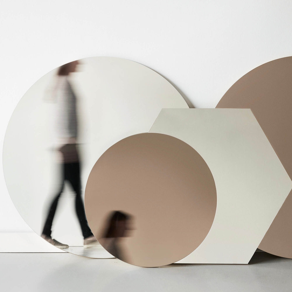 Assorted circle and hexagonal mirrors