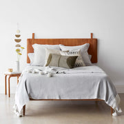 Grey Cotton Bed Blanket with Tassels