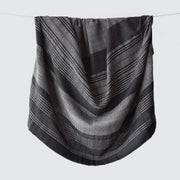 Black and Grey Striped Alpaca Blanket