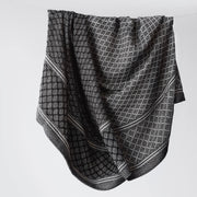 Double-Sided Black and White Alpaca Blanket