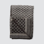 Folded Alpaca Blanket with Black and White Hues