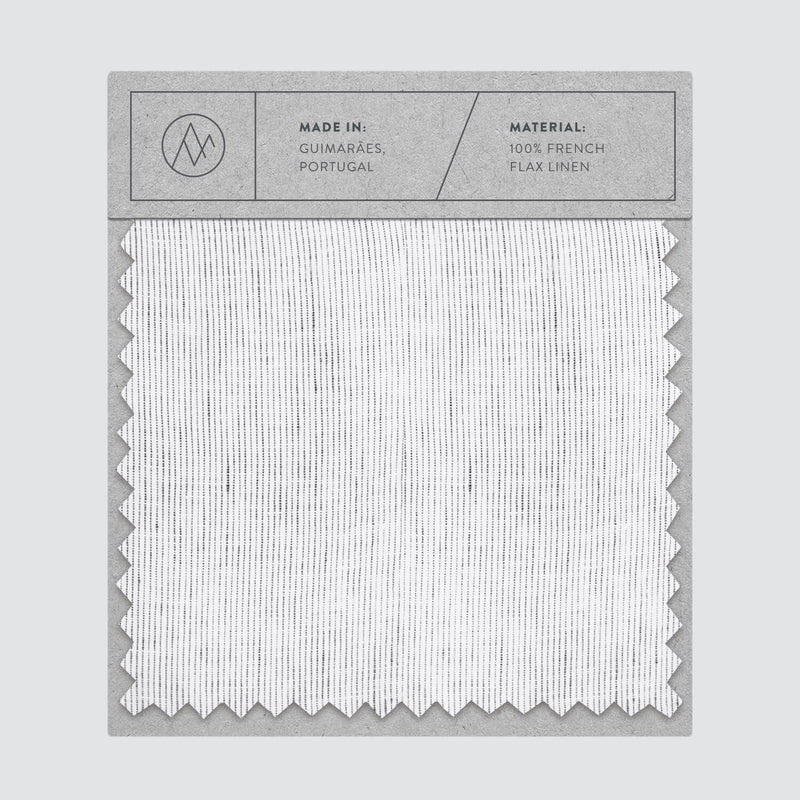 Swatch card of linen fabric in graphite stripe color,graphite-stripe