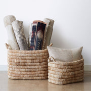 Handwoven Baskets with Natural Pillows and Rugs 