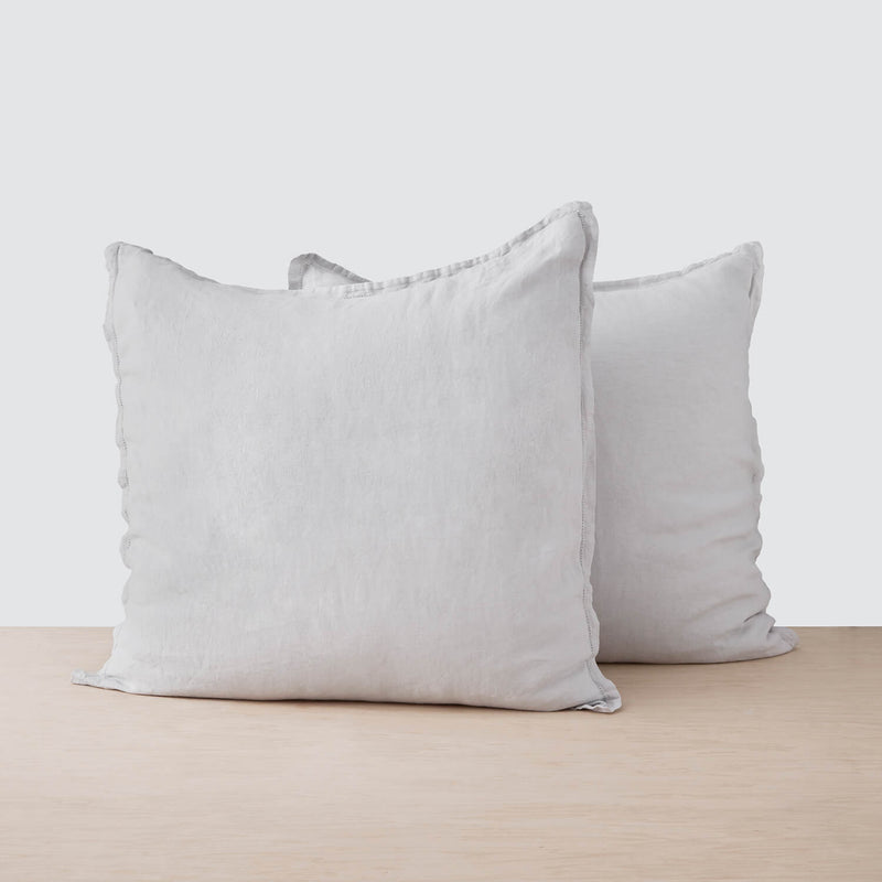 Stonewashed Linen Euro Shams, light-grey