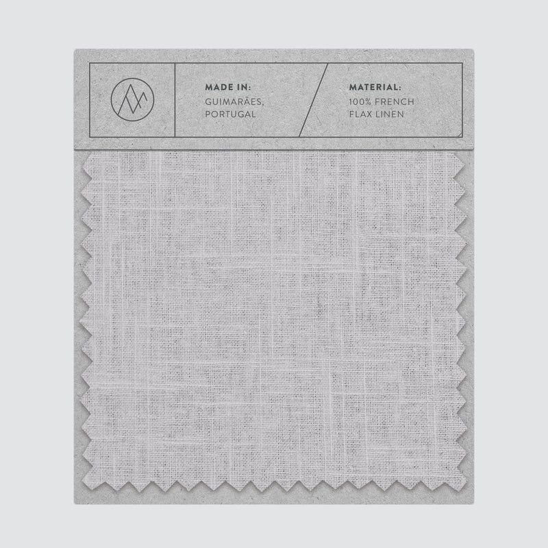 Swatch card of linen fabric in light grey color,light-grey