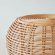 rattan ottoman closeup