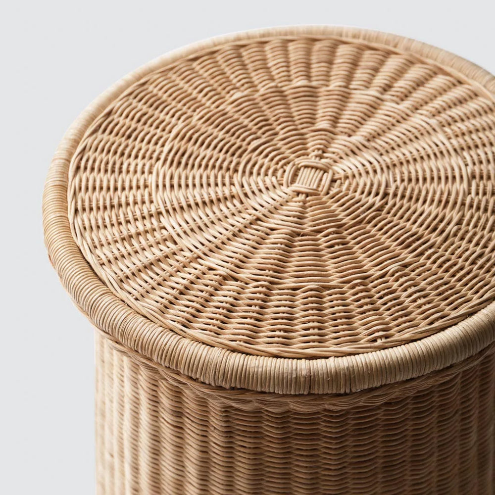 Top of Ora modern wicker side table