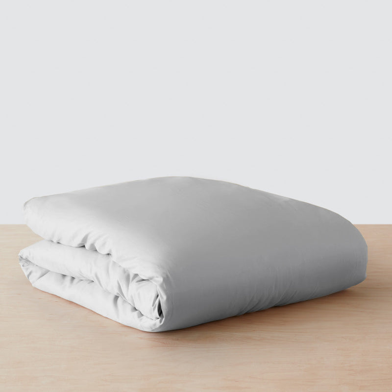 Turkish cotton duvet cover folded, solid-light-grey
