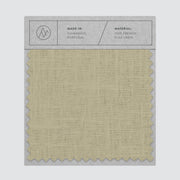 Swatch card of linen fabric in sage color,sage