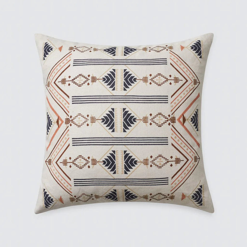 block printed pillow, Ecru