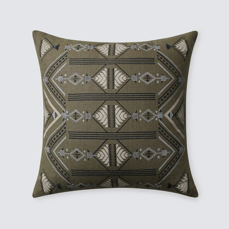 blockprinted pillows, Olive
