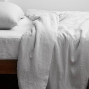 Grey Linen Duvet Cover and Pillows from The Citizenry, light-grey