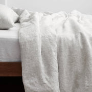 Striped Linen Duvet Cover at The Citizenry, graphite-stripe