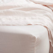 Detail of Blush Linen Sheet Set, blush