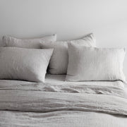Striped Linen Bedding Set from Portugal, graphite-stripe