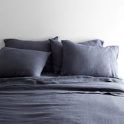 Blue Linen Bedding Set from Portugal, slate-blue