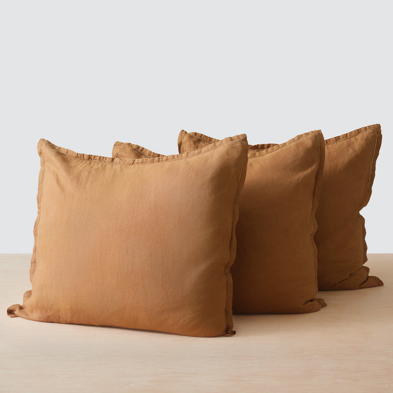 Set of 3 camel euro shams, camel
