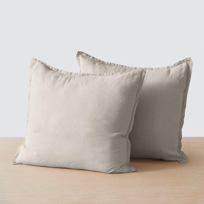 Solid sand linen euro sham, solid-sand