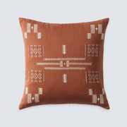 Hand embroidered pillow, rust
