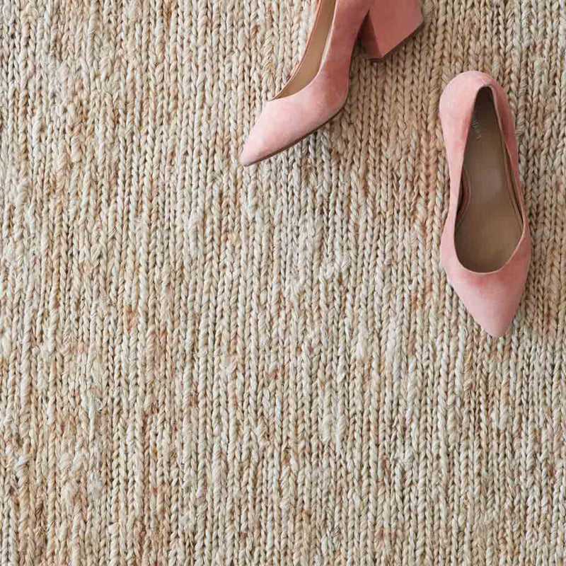 Detailed closeup of natural jute weave, light