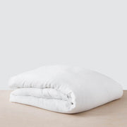 Folded White Linen Duvet Cover, white