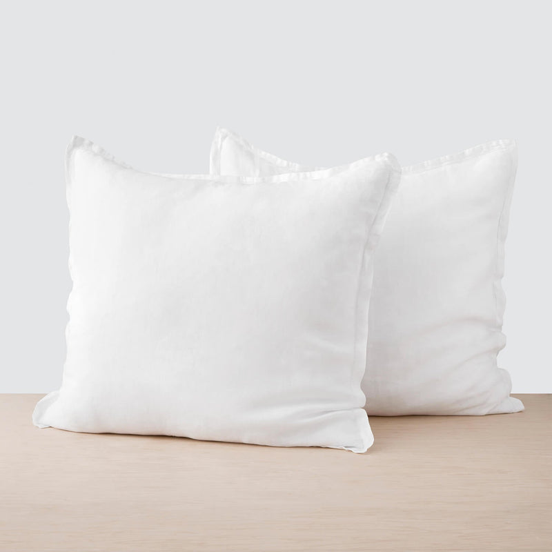 Stonewashed Linen Euro Shams, white