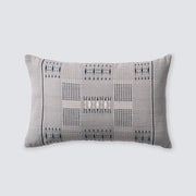 Minimal Woven Lumbar Pillow in Blue Grey