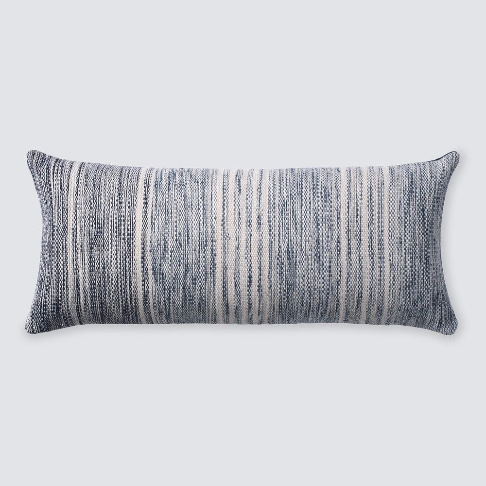 Striped Boho Blue Lumbar Pillow
