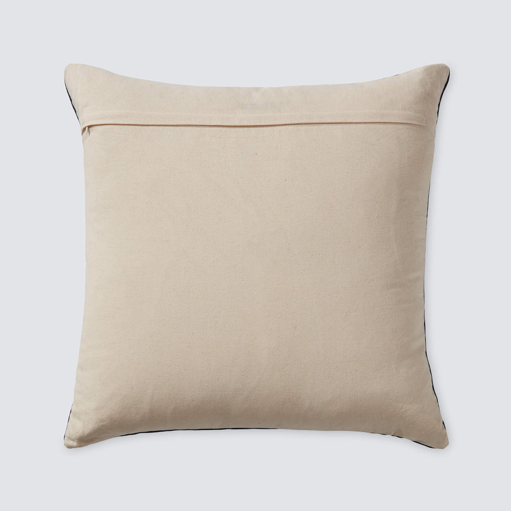Back Closure of Indigo Pillow
